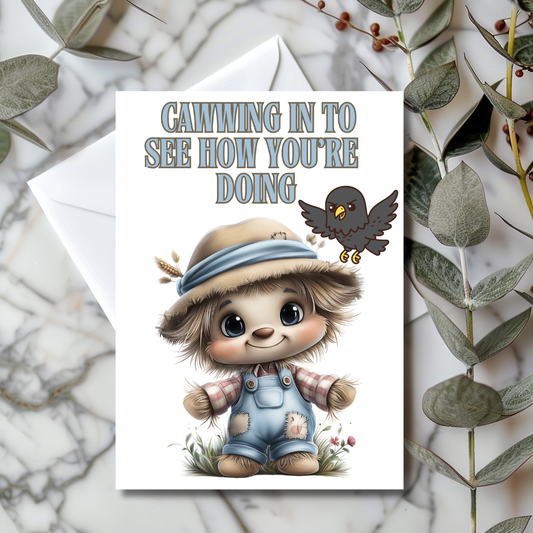 The Down Home Farm Collection Greeting Card: Cawwing In To See How You're Doing,