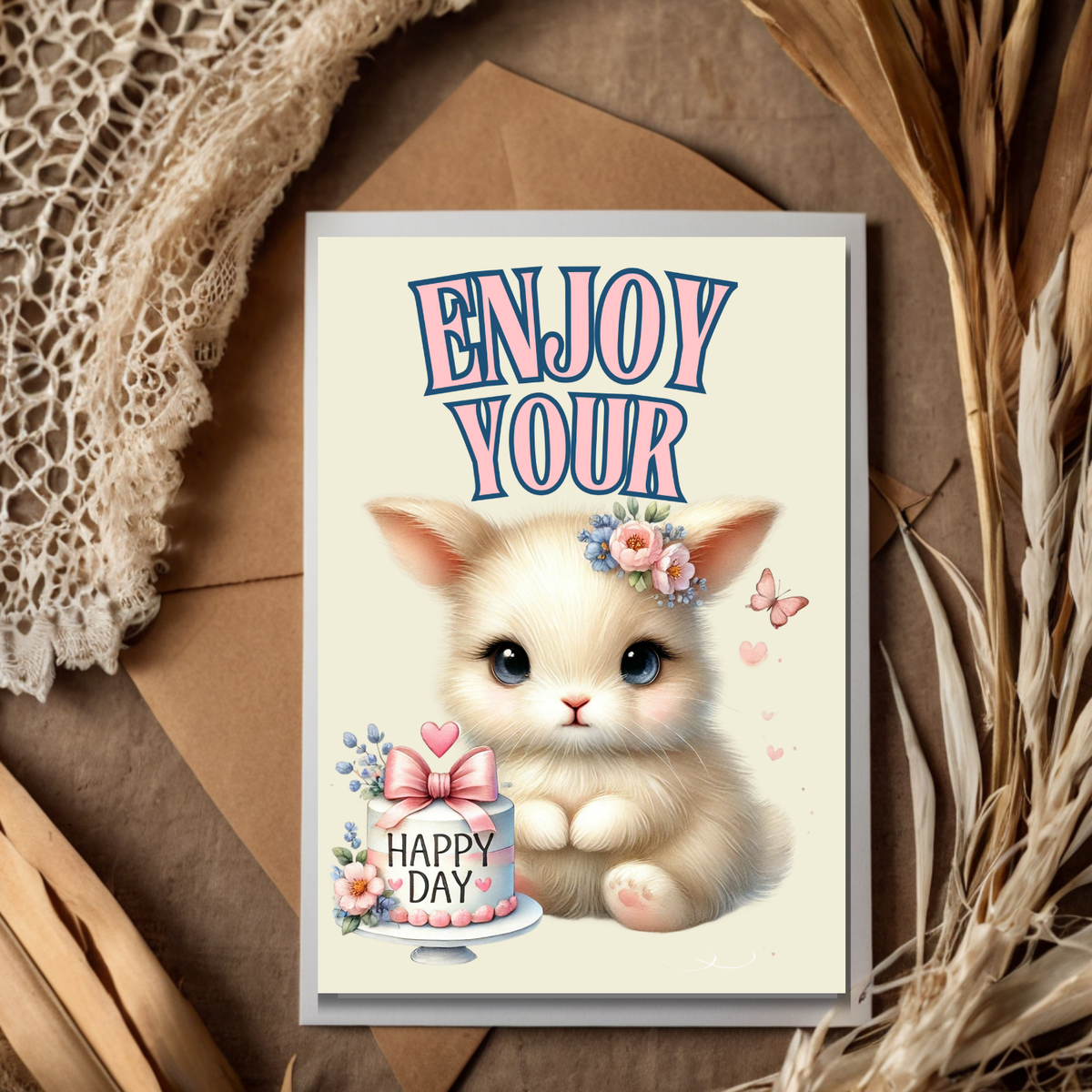 The Bunny Wishes Collection Greeting Cards: Enjoy Your Happy Day