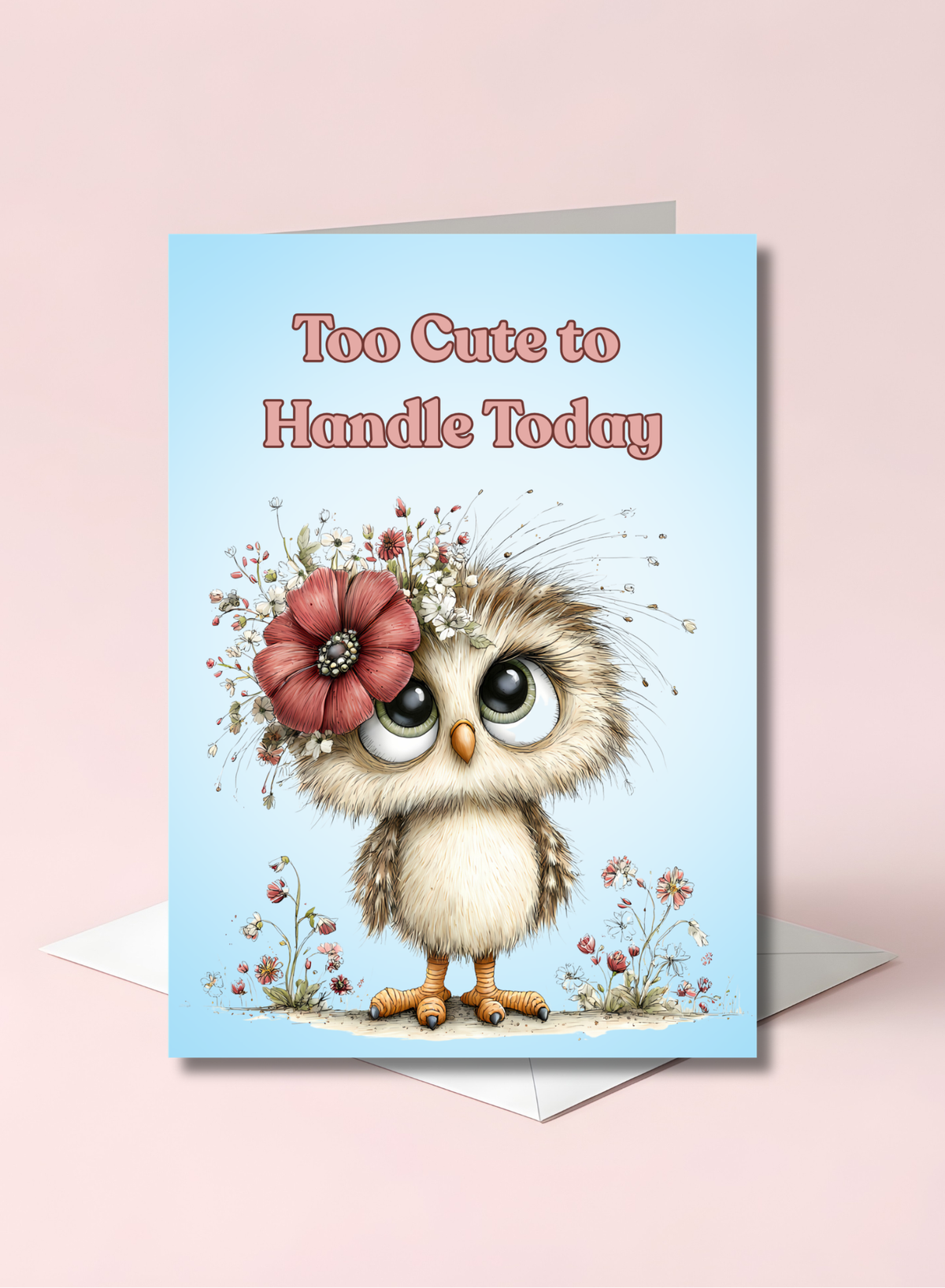 Whimsical Owl Playful Greeting Card 5 x 7