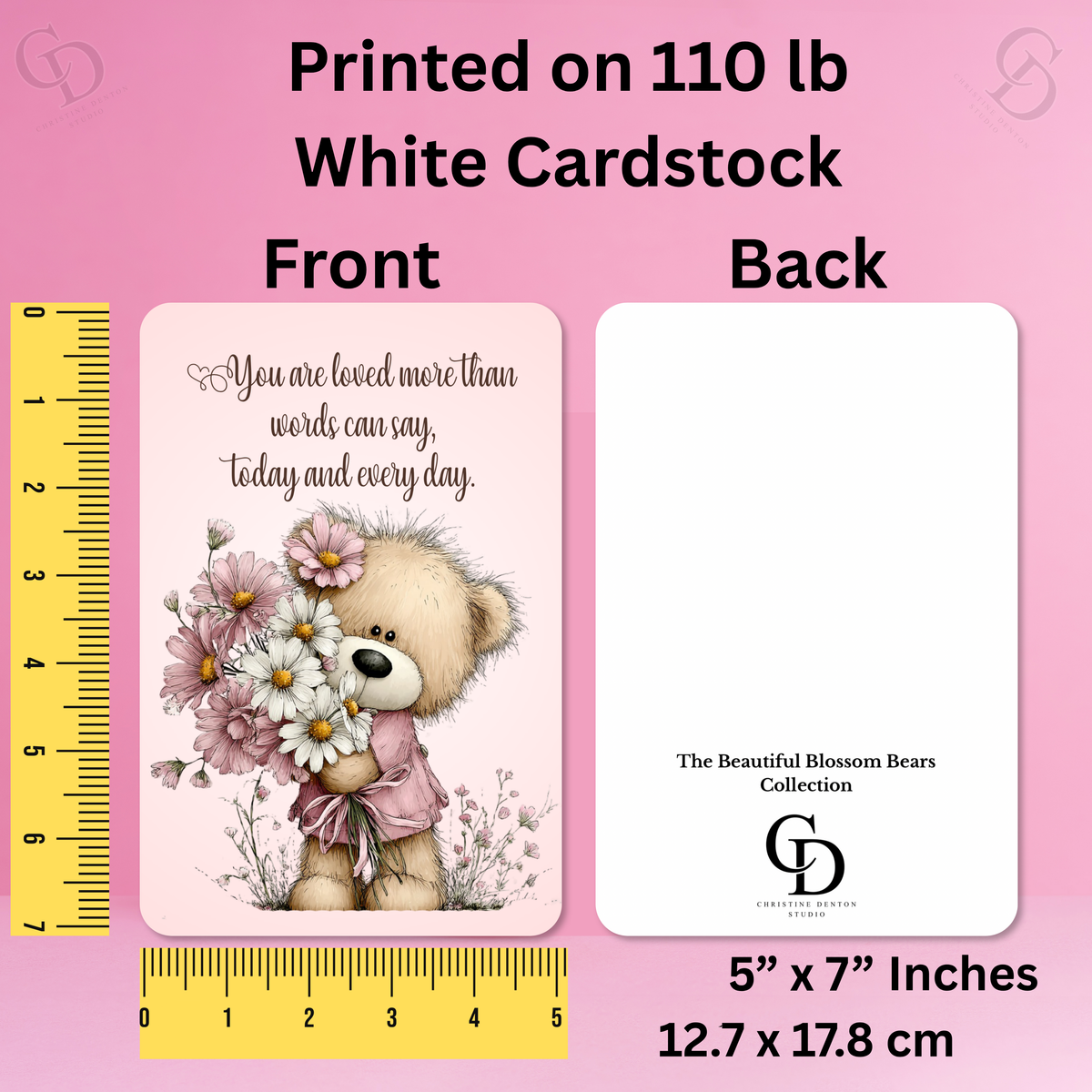 The Beautiful Blossom Bears Collection Greeting Cards: You are Loved More Than Words Can Say, Today and Every Day.