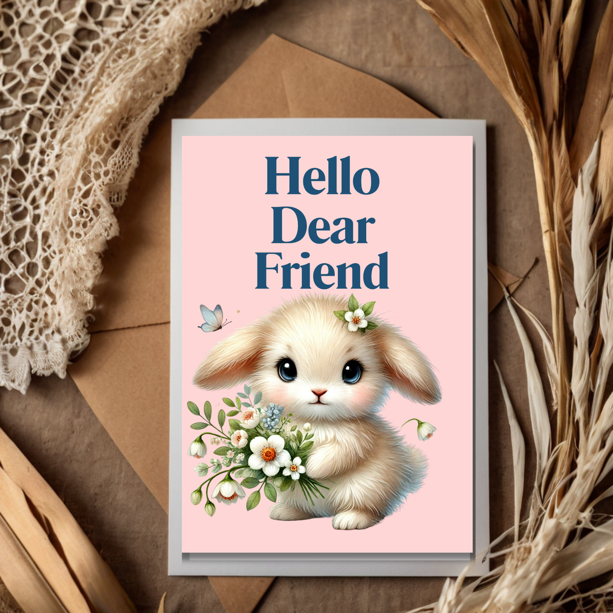 The Bunny Wishes Collections: Greeting Cards Hello Dear Friend