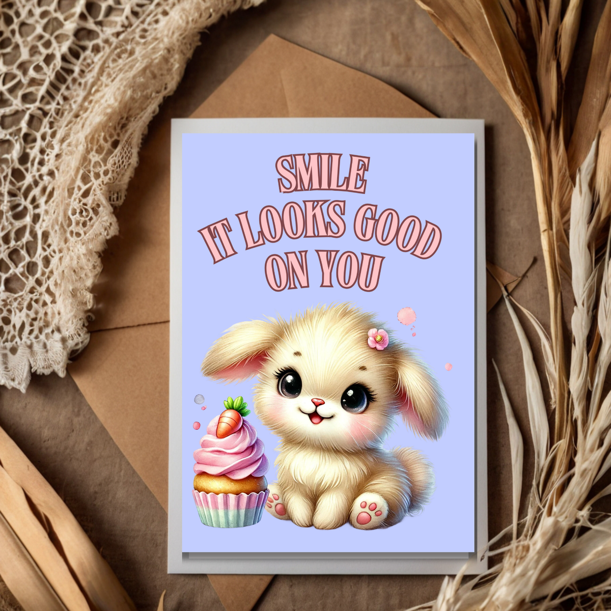 The Bunny Wishes Collection Greeting Cards: Smile It Looks Good On You