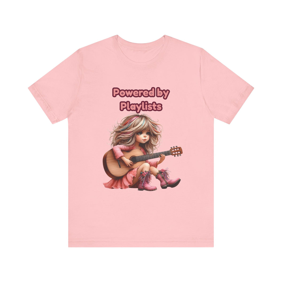 Music Lovers Powered by Playlists Guitar Tee