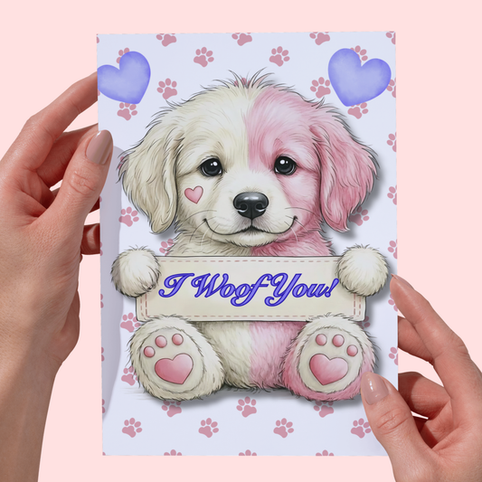 Darling Dog Greeting Card: I Woof You