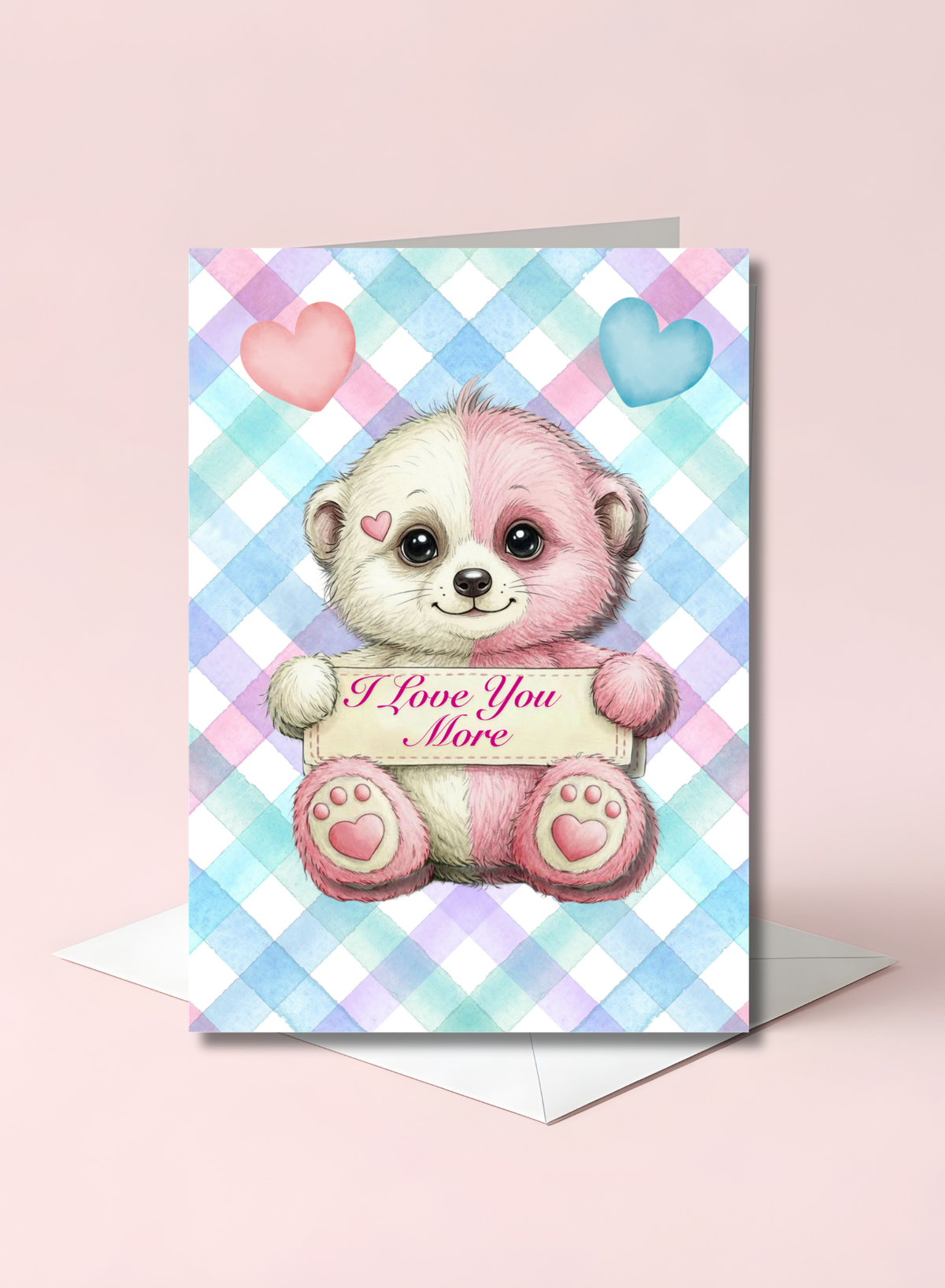 I Love You More Cute Animal 5 x 7 Greeting Card