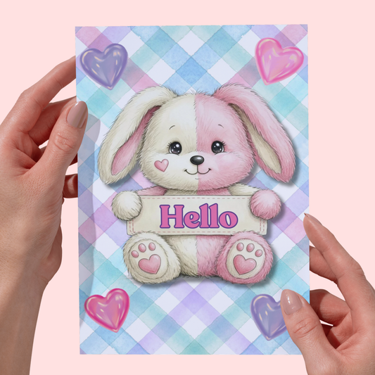 Bunny Friendly Hello Greeting Card