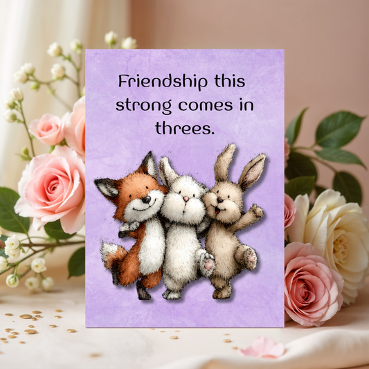 The Forever Friends Collection Greeting Cards: Friendship This Strong Comes in Threes Forest Animal Trio