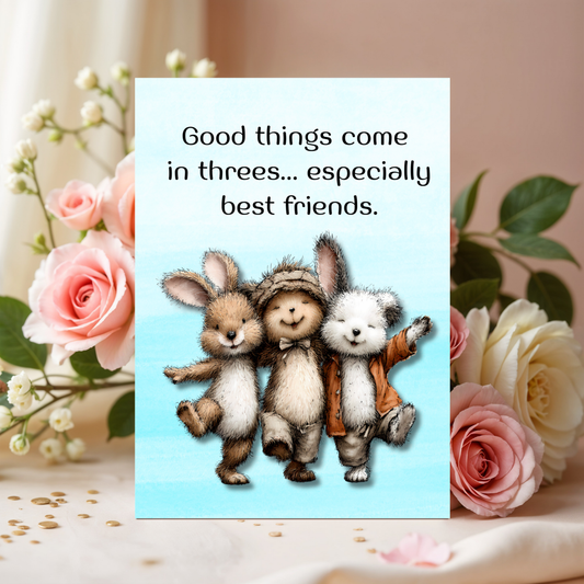 The Forever Friends Collection Greeting Card: Best Friends Also Come in Threes: Forest Friends Trio