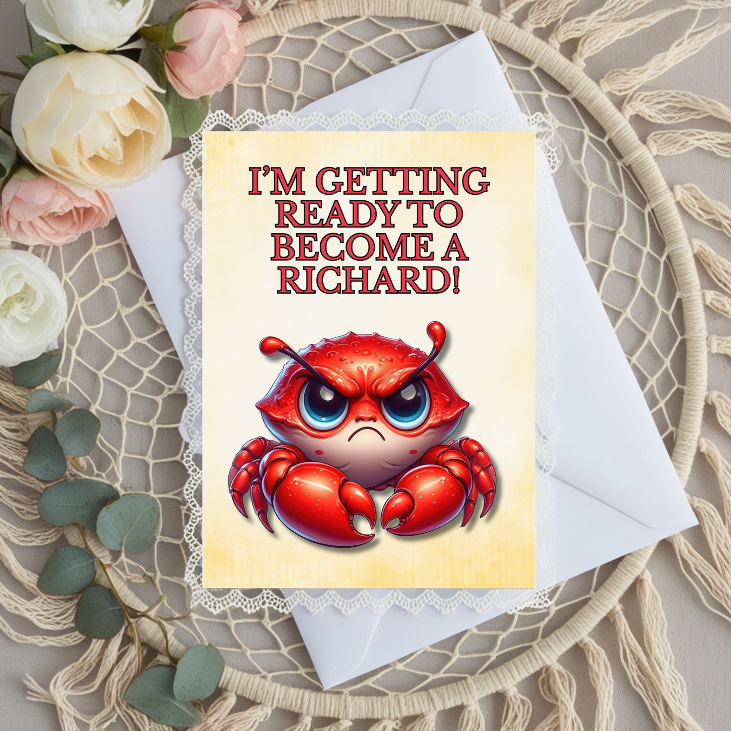 The Bitter Critter Collection Greeting Cards: Crab: I'm Getting Ready to Become a Richard!