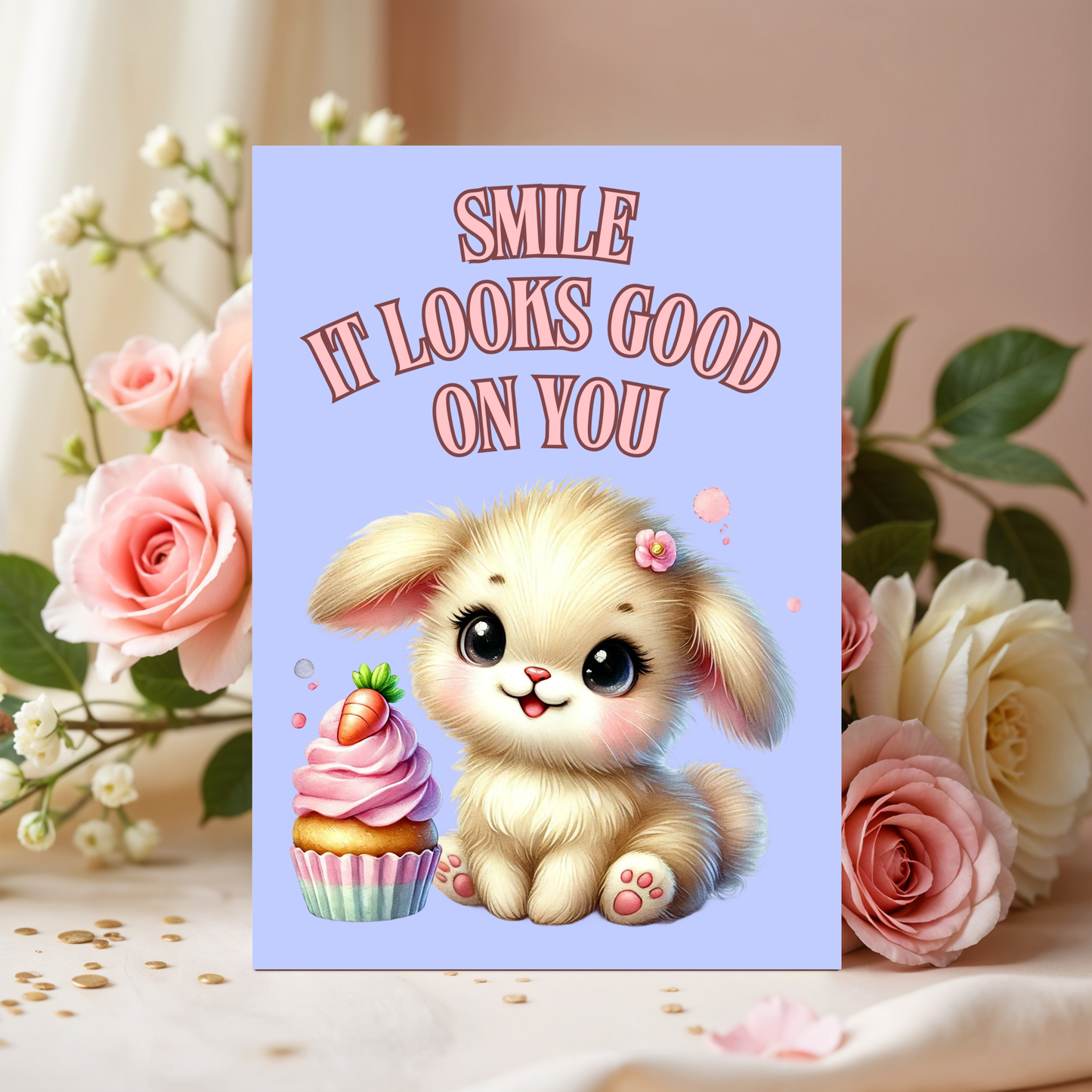 The Bunny Wishes Collection Greeting Cards: Smile It Looks Good On You