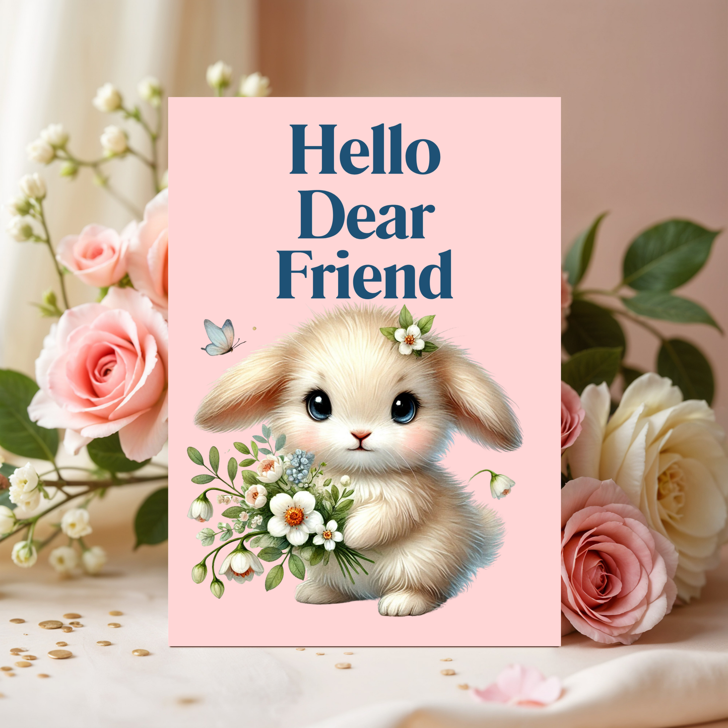 The Bunny Wishes Collections: Greeting Cards Hello Dear Friend
