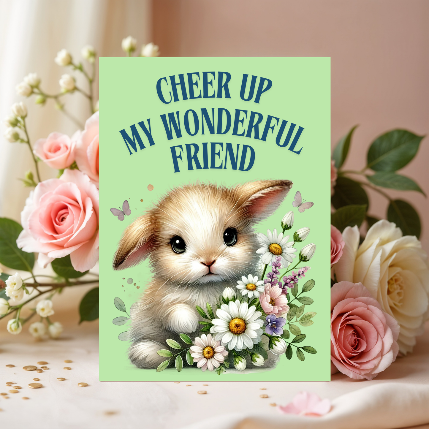 The Bunny Wishes Collection Greeting Cards: Cheer Up My Wonderful Friend