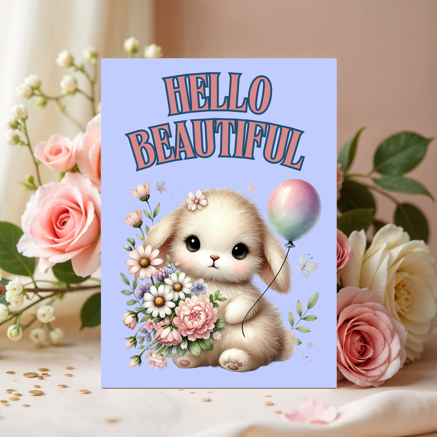 The Bunny Wishes Collection Greeting Cards: Hello Beautiful