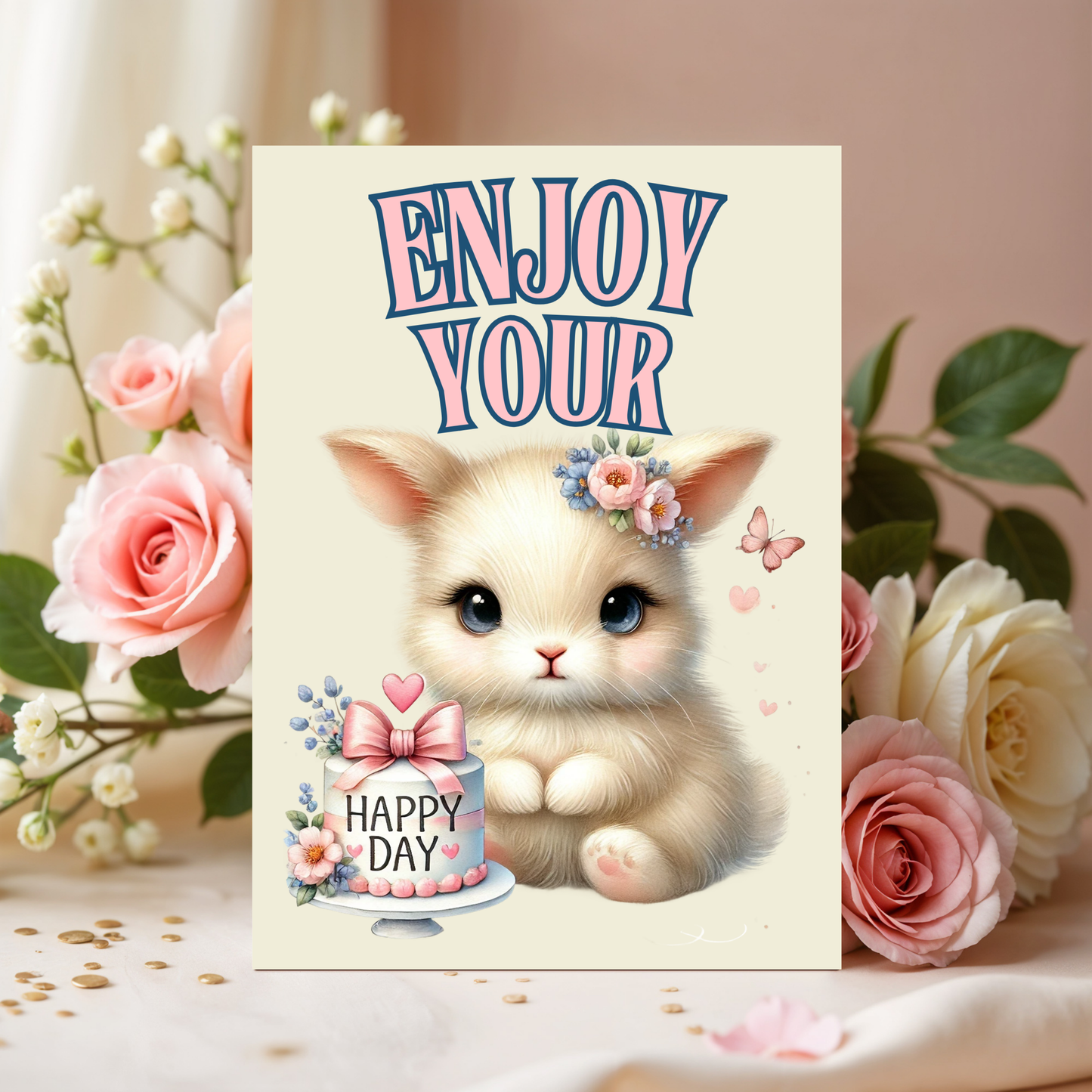 The Bunny Wishes Collection Greeting Cards: Enjoy Your Happy Day