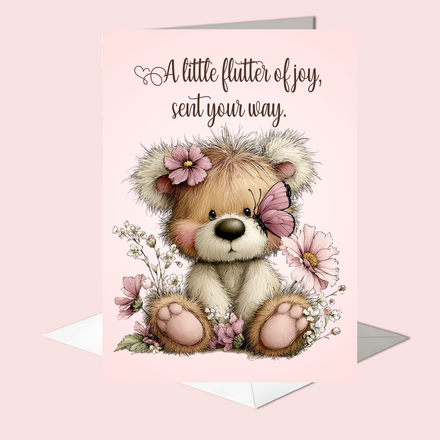 The Beautiful Blossom Bears Collection Greeting Cards: A Little Flutter of Joy Sent Your Way.