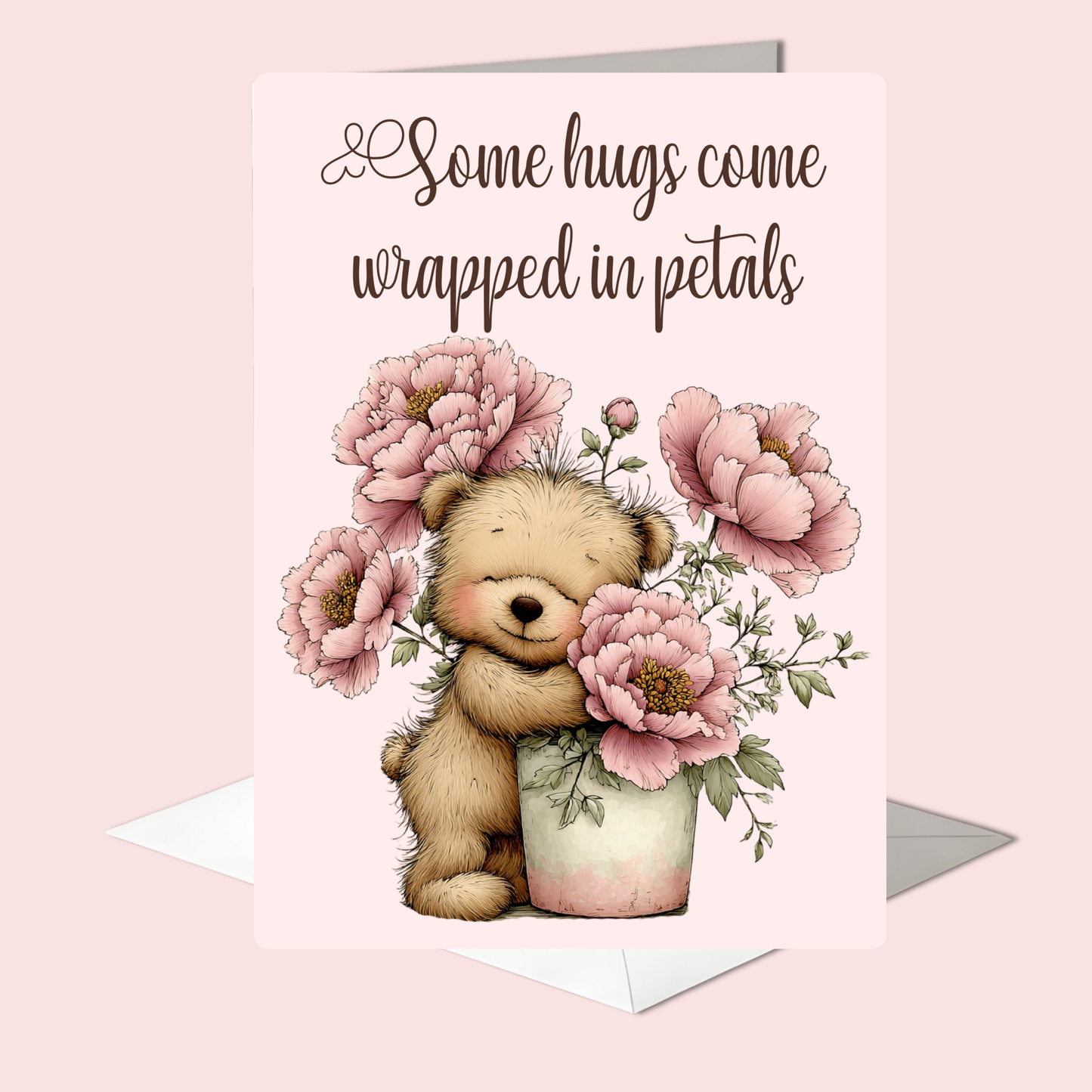 The Beautiful Blossom Bears Collection Greeting Cards: Some Hugs Come Wrapped in Petals
