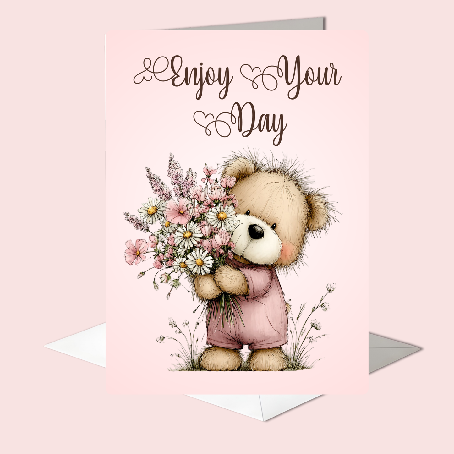 The Beautiful Blossom Bear Collection Greeting Cards: Enjoy Your Day