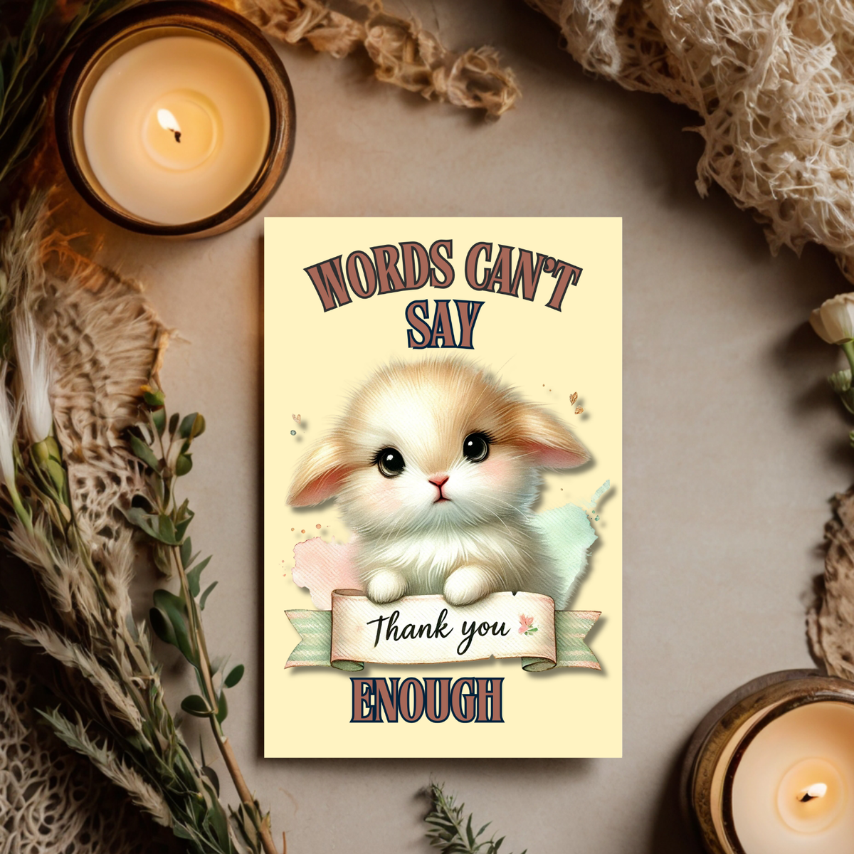 The Bunny Wishes Collection Greeting Cards: Words Can't Say Thank You Enough