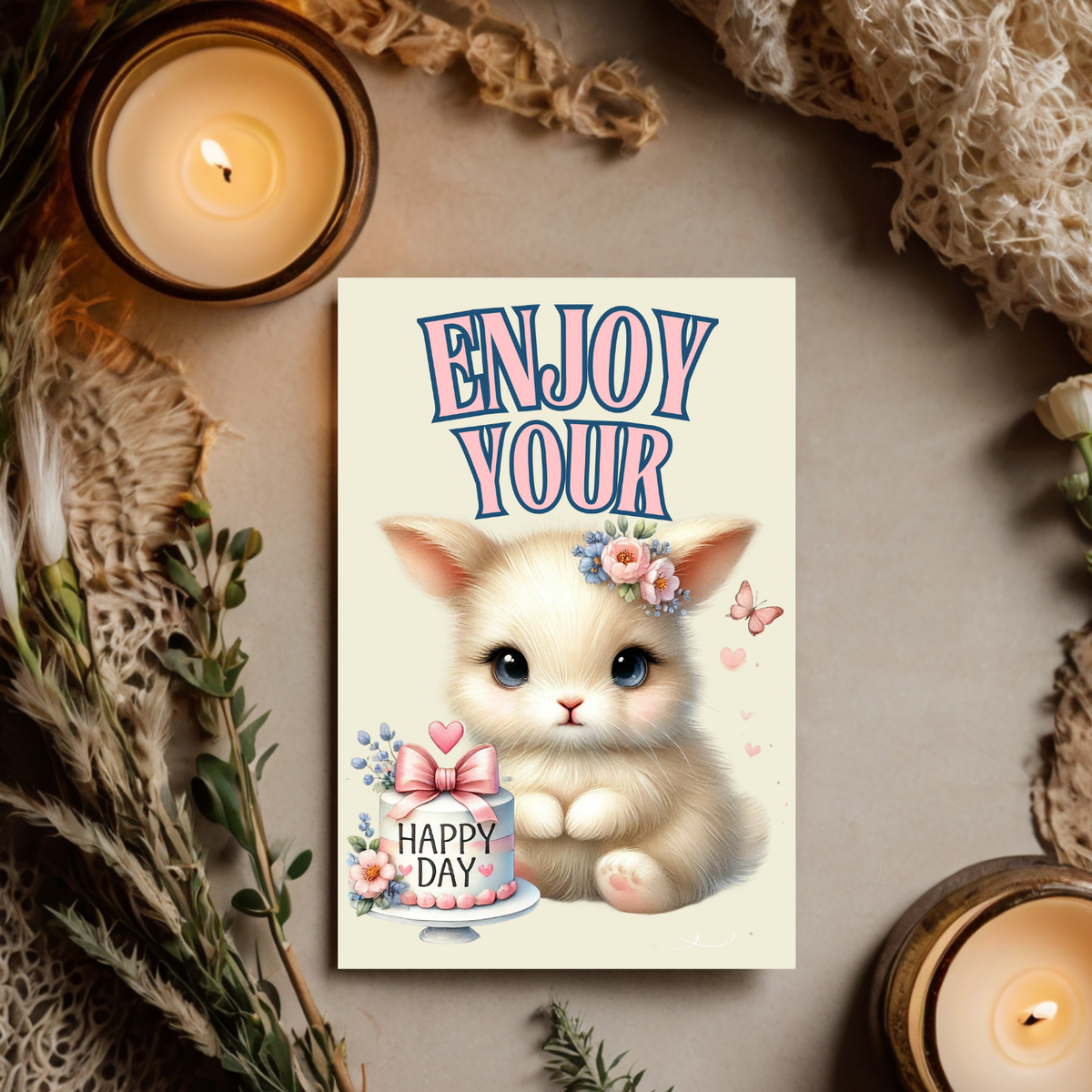 The Bunny Wishes Collection Greeting Cards: Enjoy Your Happy Day