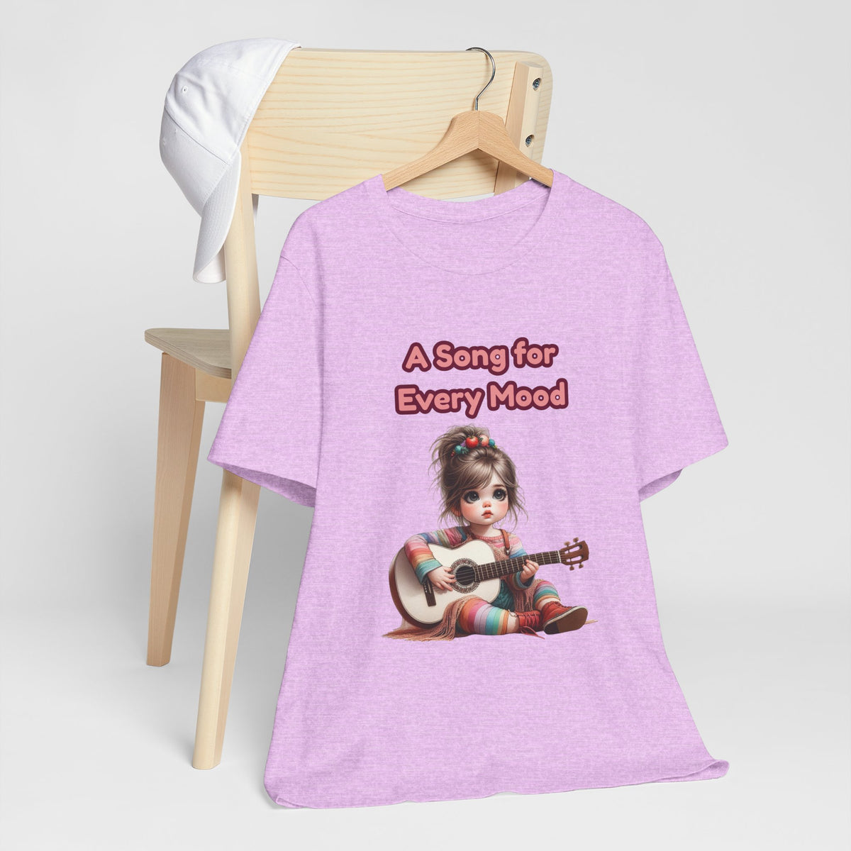 Cute Guitar Girl T-Shirt — "A Song for Every Mood" Graphic Tee