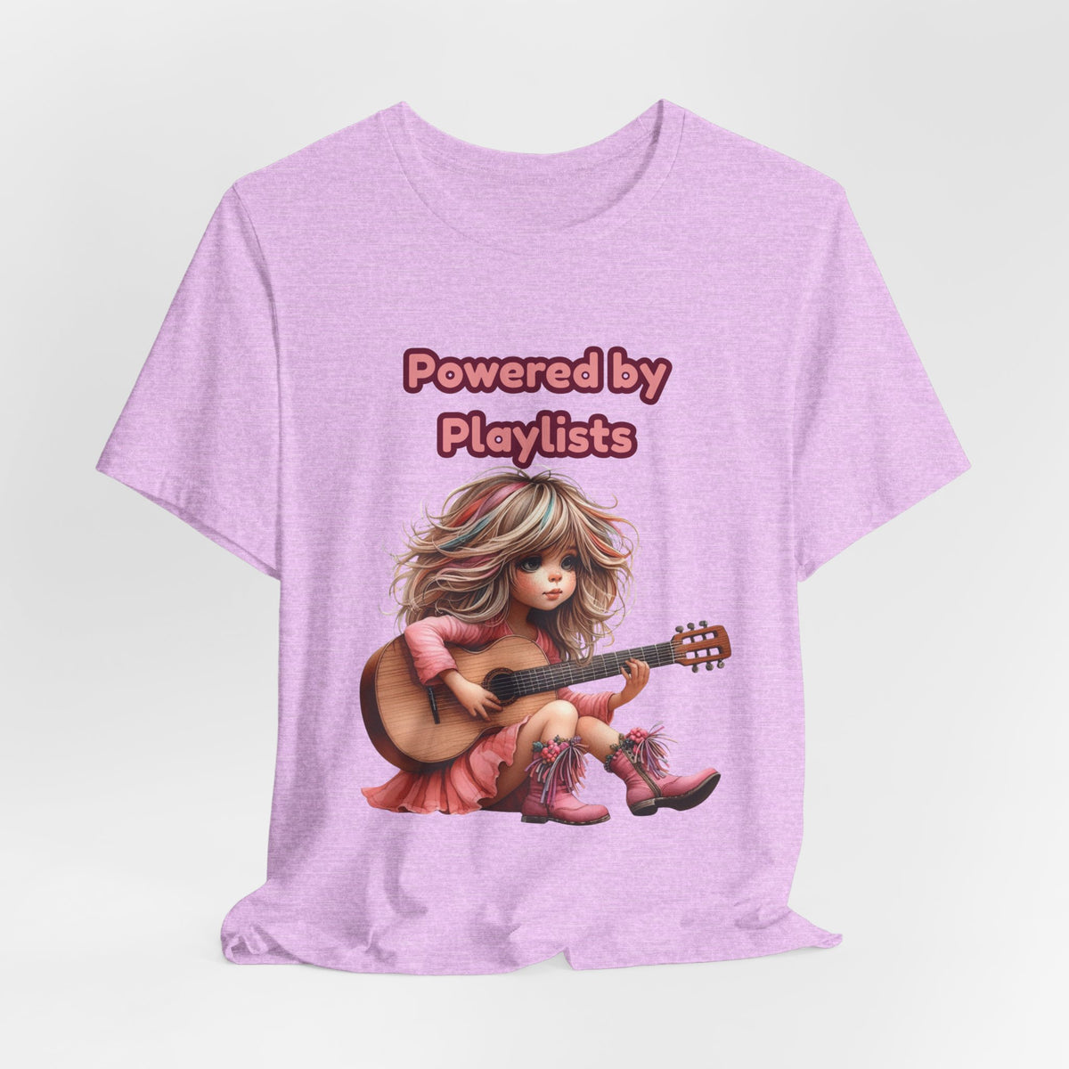 Music Lovers Powered by Playlists Guitar Tee