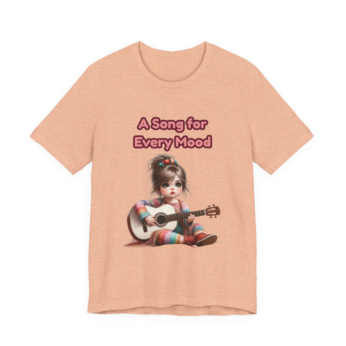 Cute Guitar Girl T-Shirt — "A Song for Every Mood" Graphic Tee