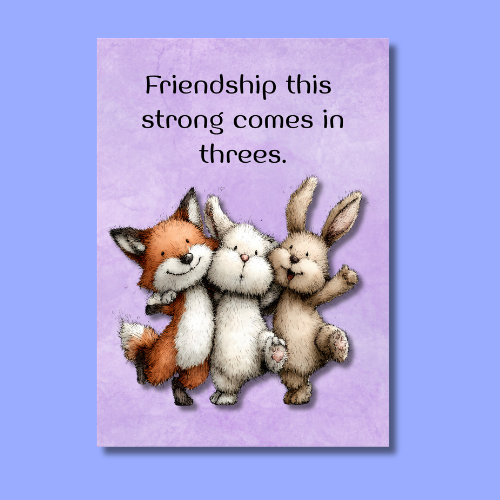 The Forever Friends Collection Greeting Cards: Friendship This Strong Comes in Threes Forest Animal Trio