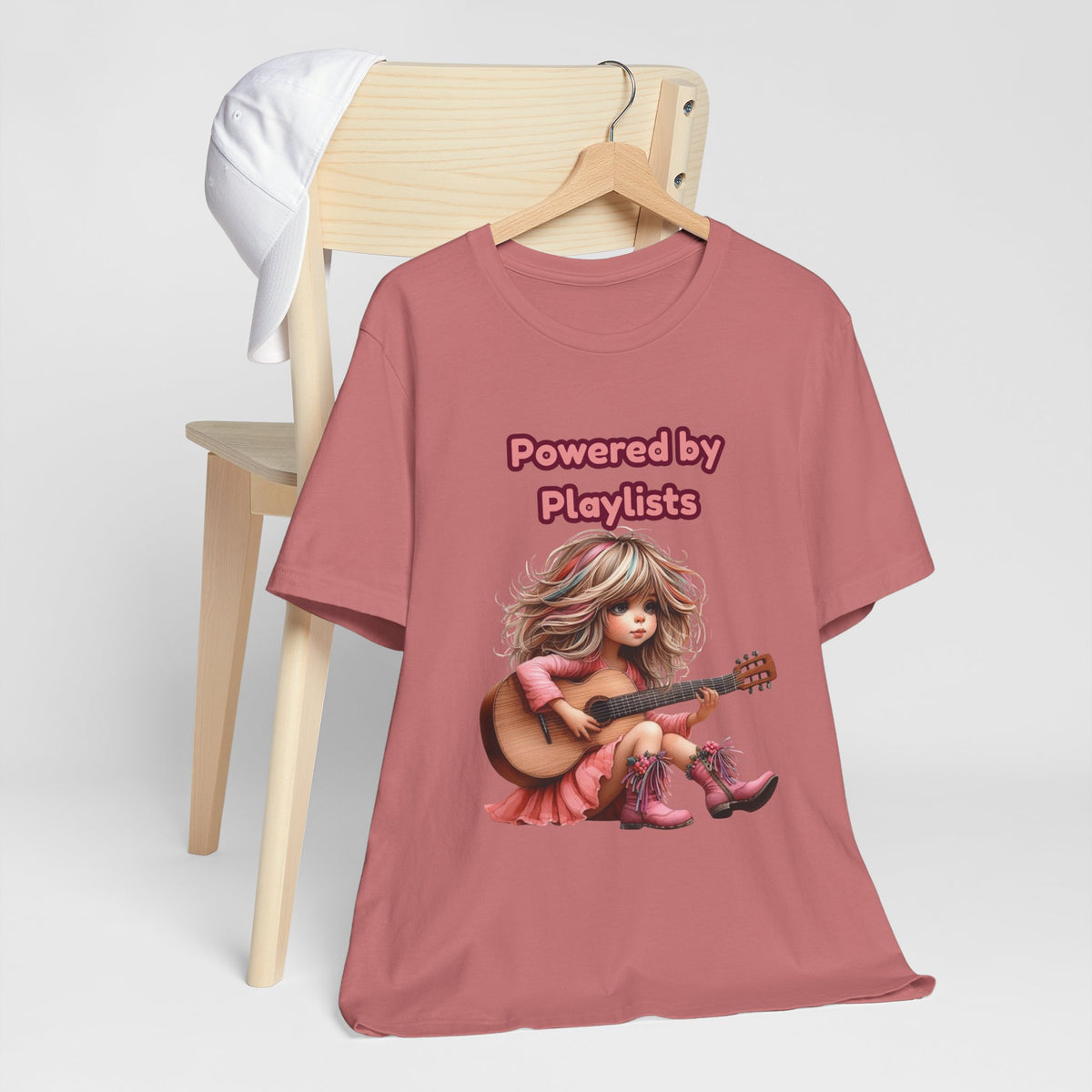 Music Lovers Powered by Playlists Guitar Tee