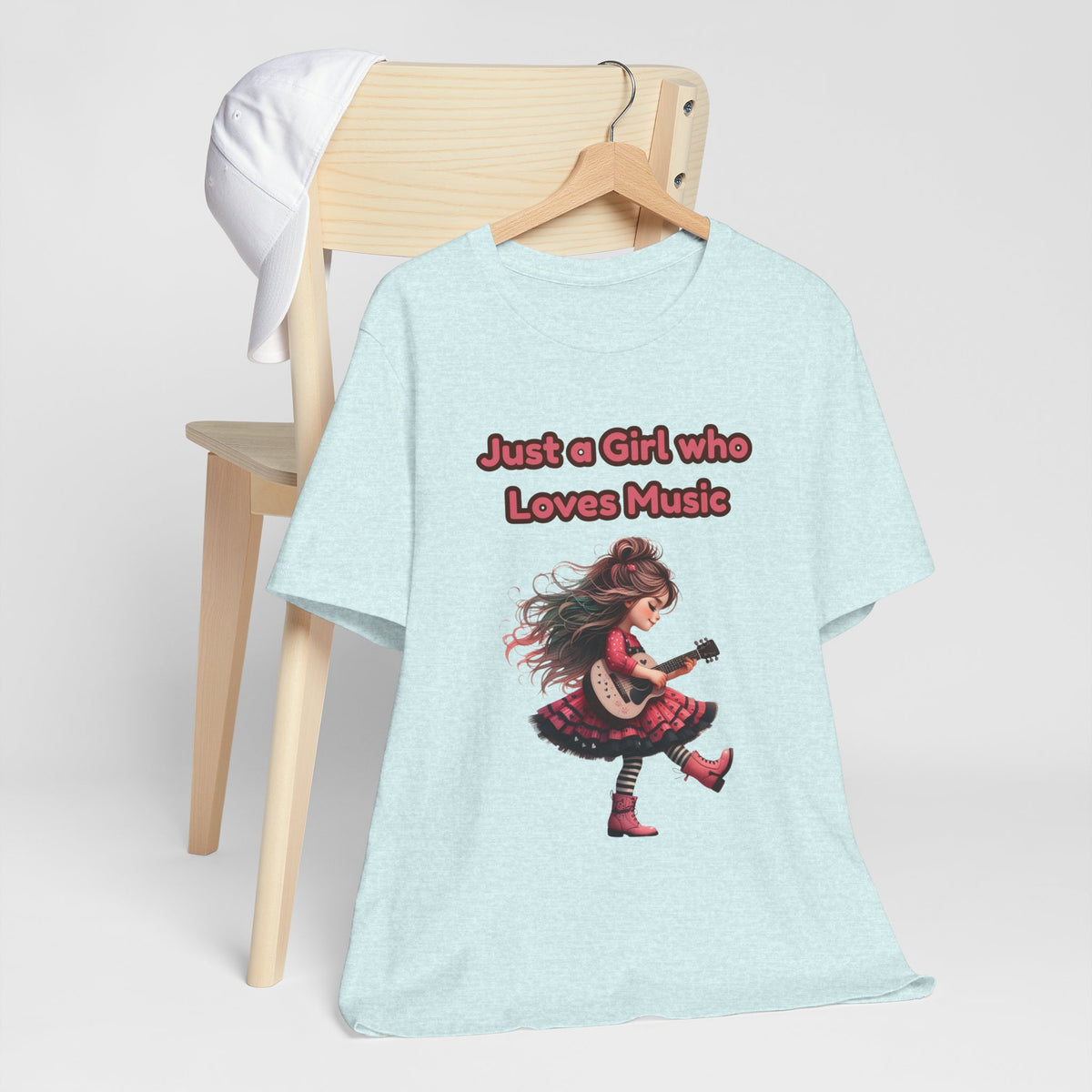 Just a Girl Who Loves Music T-Shirt — Cute Girl Guitar Graphic Tee