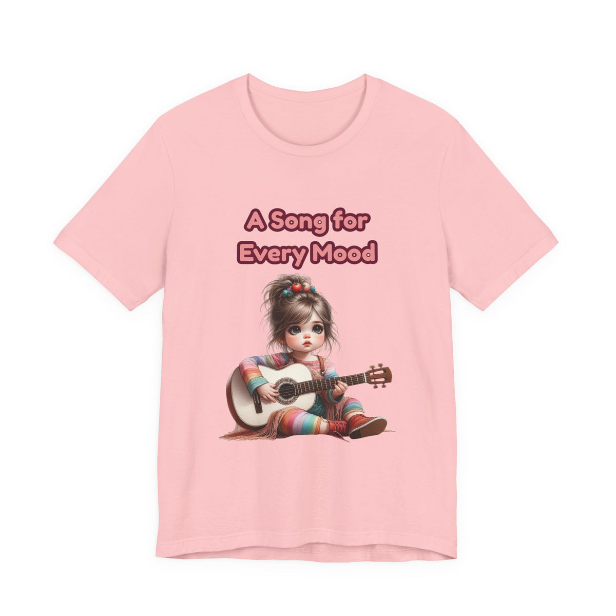 Cute Guitar Girl T-Shirt — "A Song for Every Mood" Graphic Tee