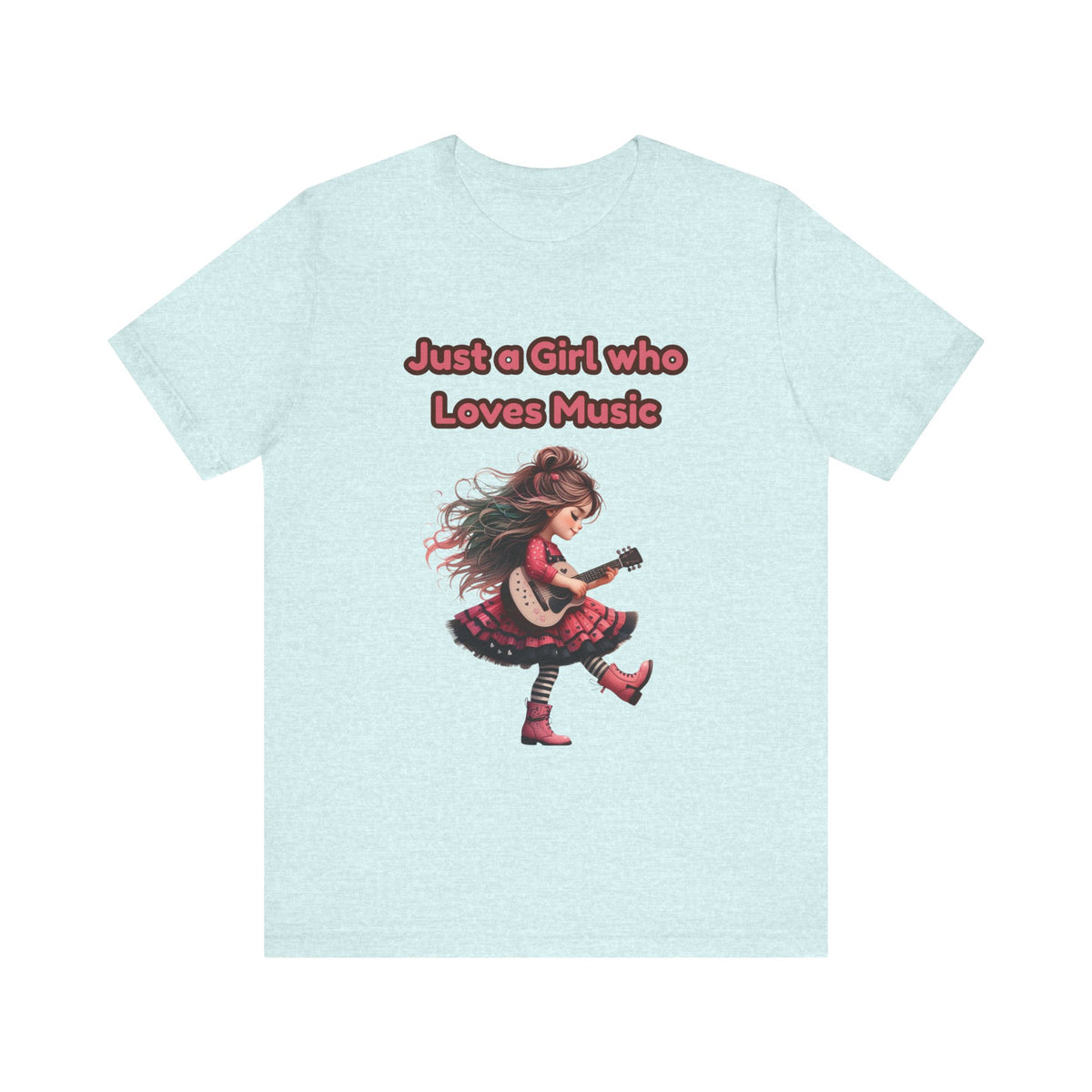 Just a Girl Who Loves Music T-Shirt — Cute Girl Guitar Graphic Tee