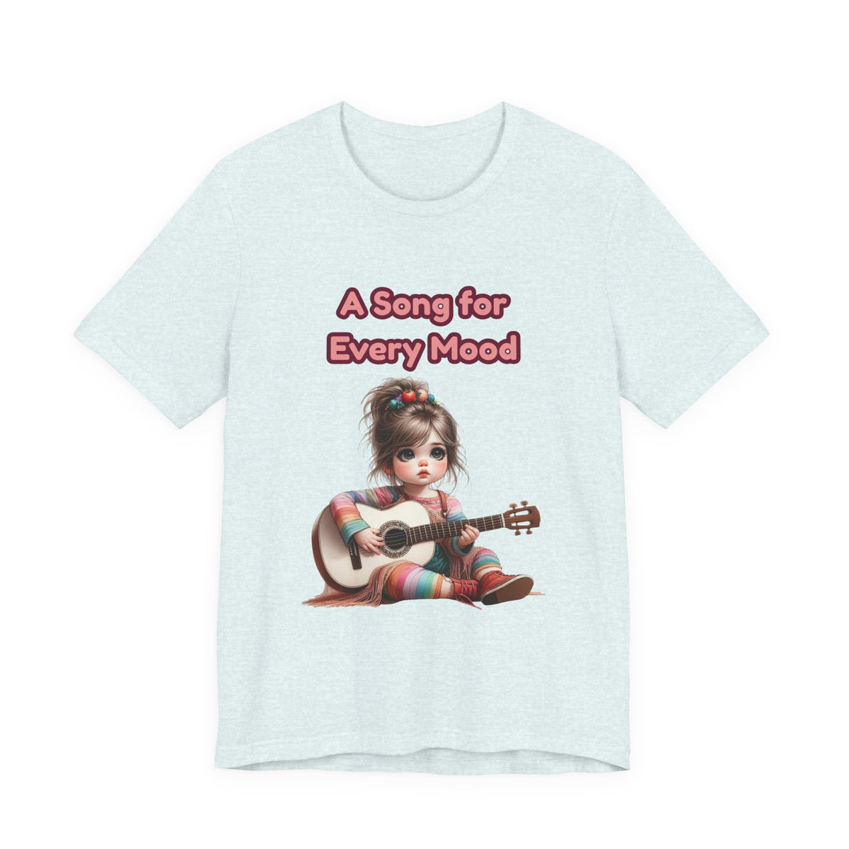 Cute Guitar Girl T-Shirt — "A Song for Every Mood" Graphic Tee