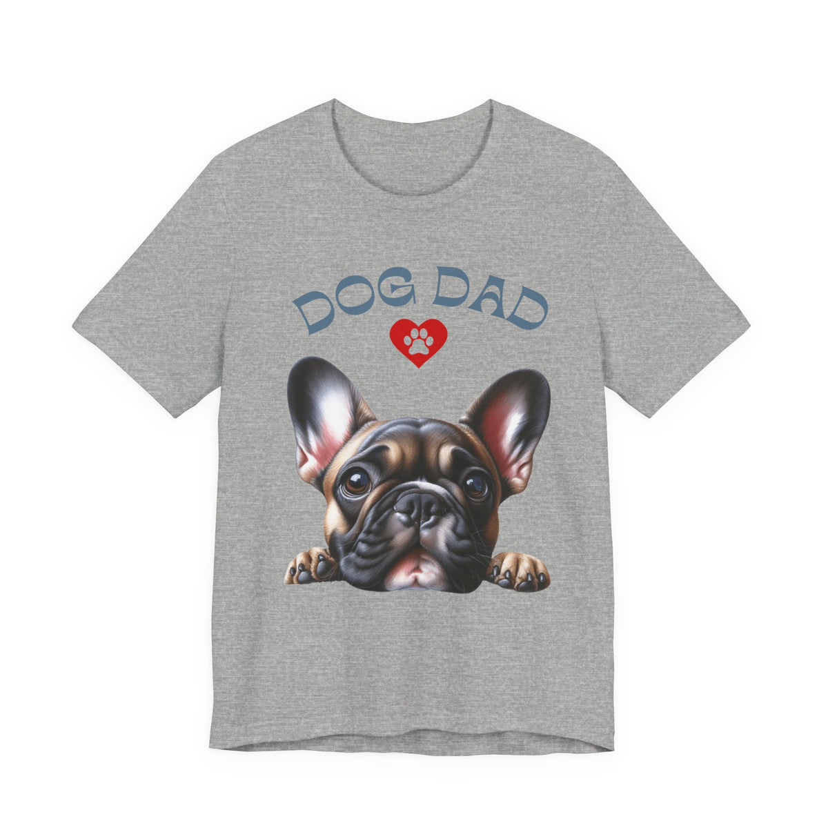 French Bulldog Dad T-Shirt – Cute French Bulldog Design with Heart Paw