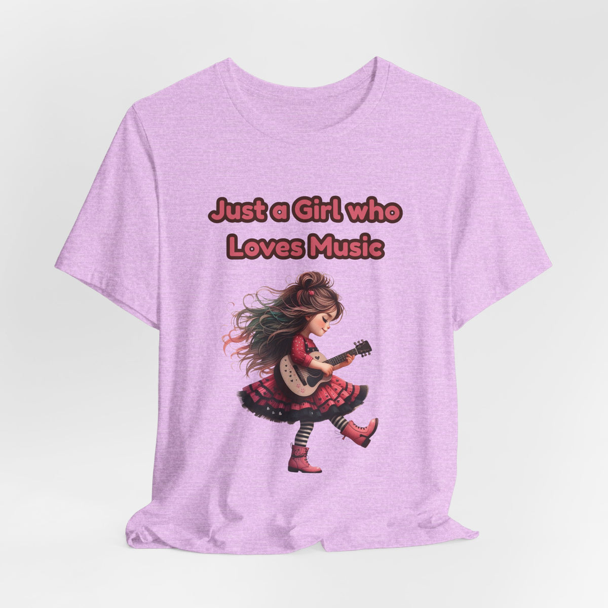 Just a Girl Who Loves Music T-Shirt — Cute Girl Guitar Graphic Tee
