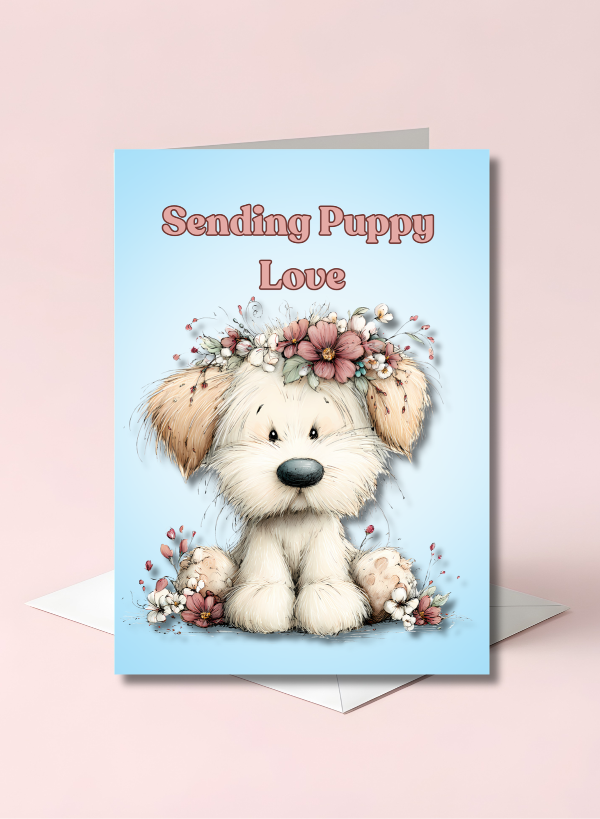 Romantic Dog Greeting Card For Couples 5 x 7