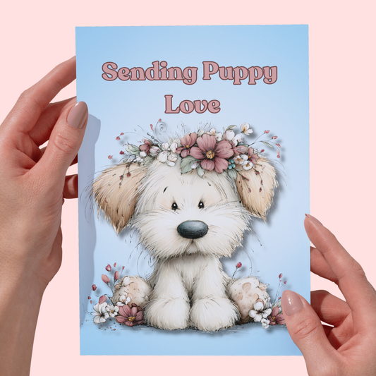 Romantic Dog Greeting Card For Couples 5 x 7