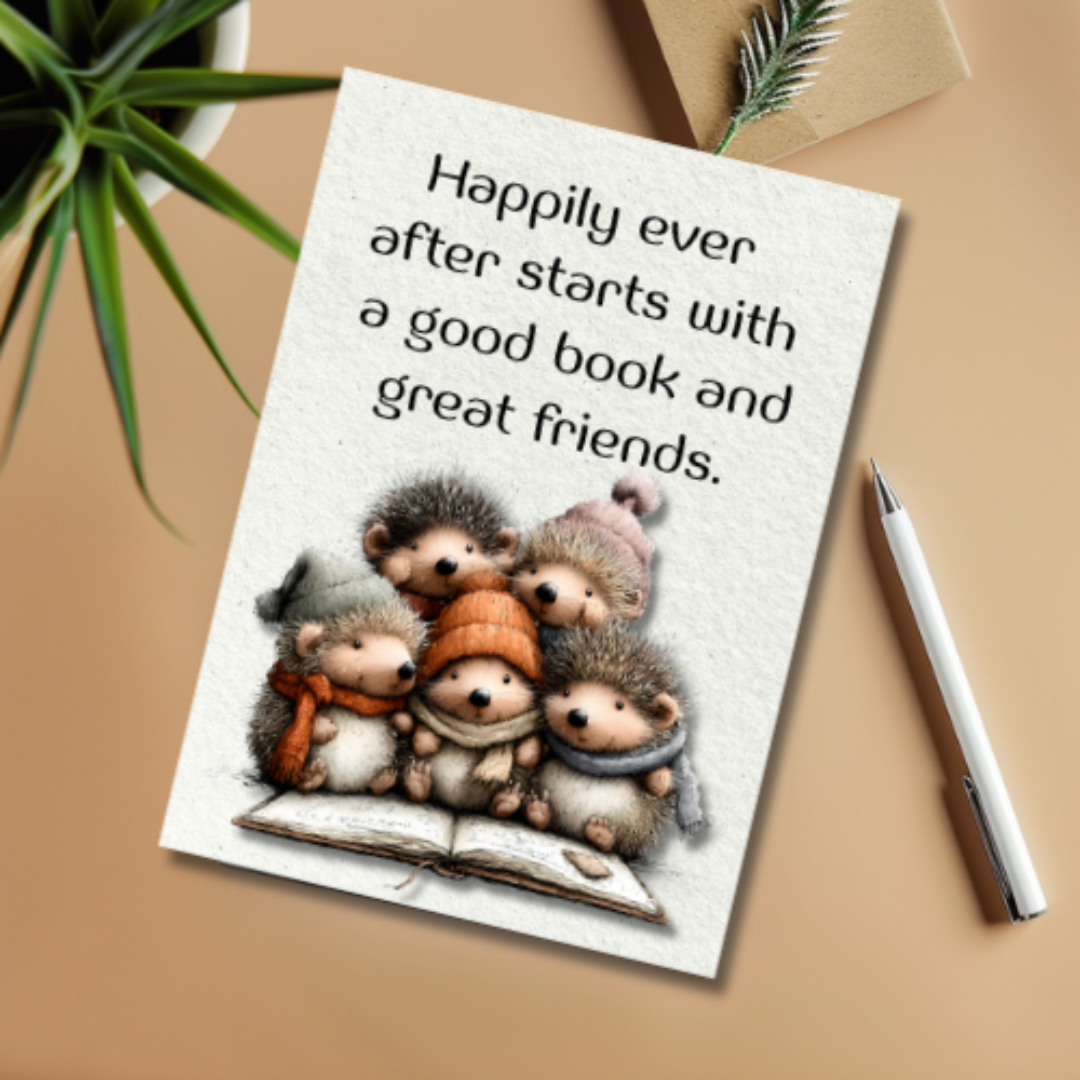 The Book Nook Collection Greeting Card: Book Club Friends Happily Ever After Starts With A Good Book And Great Friends.
