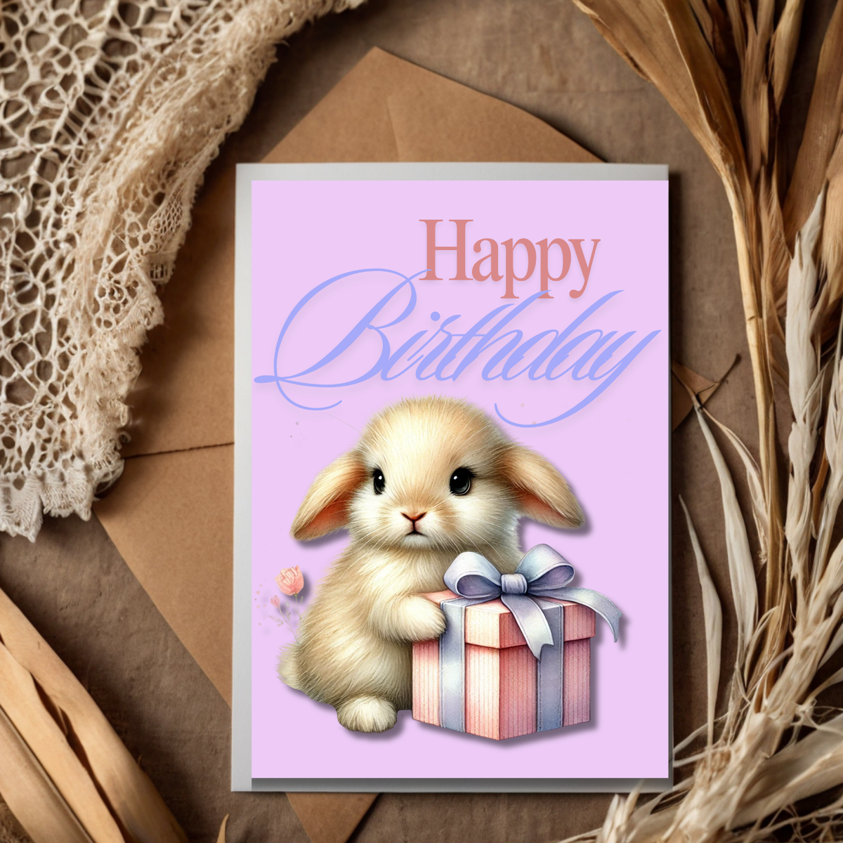The Bunny Wishes Collection Greeting Card: Happy Birthday