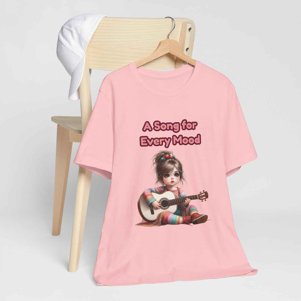 Cute Guitar Girl T-Shirt — "A Song for Every Mood" Graphic Tee