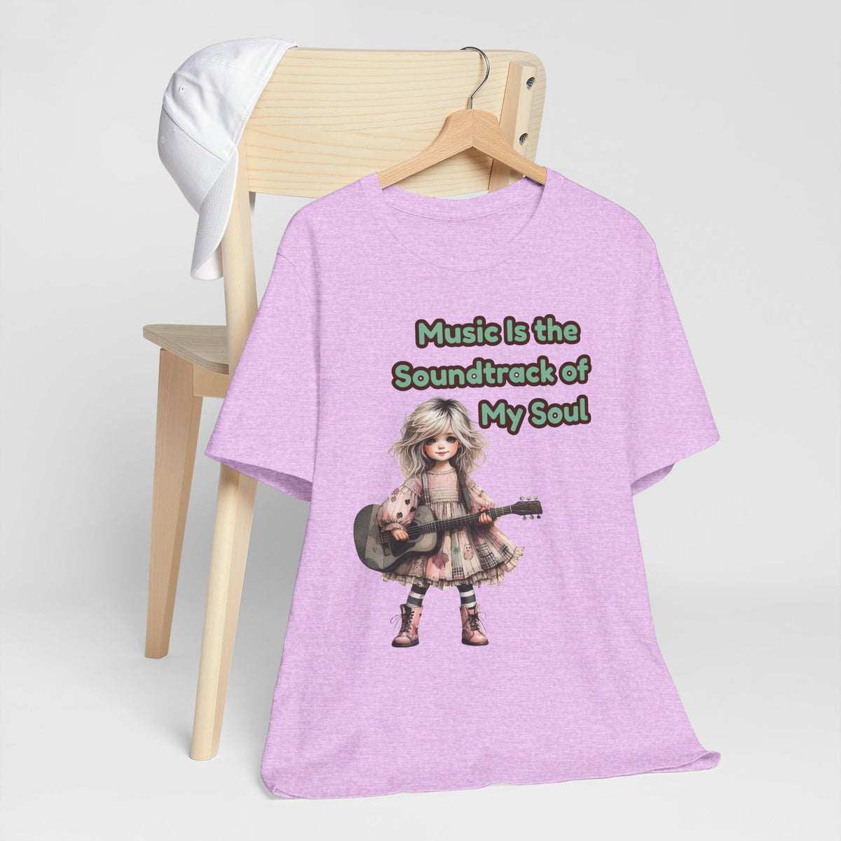 Music Is the Soundtrack of My Soul T-Shirt — Cute Girl with Guitar Tee
