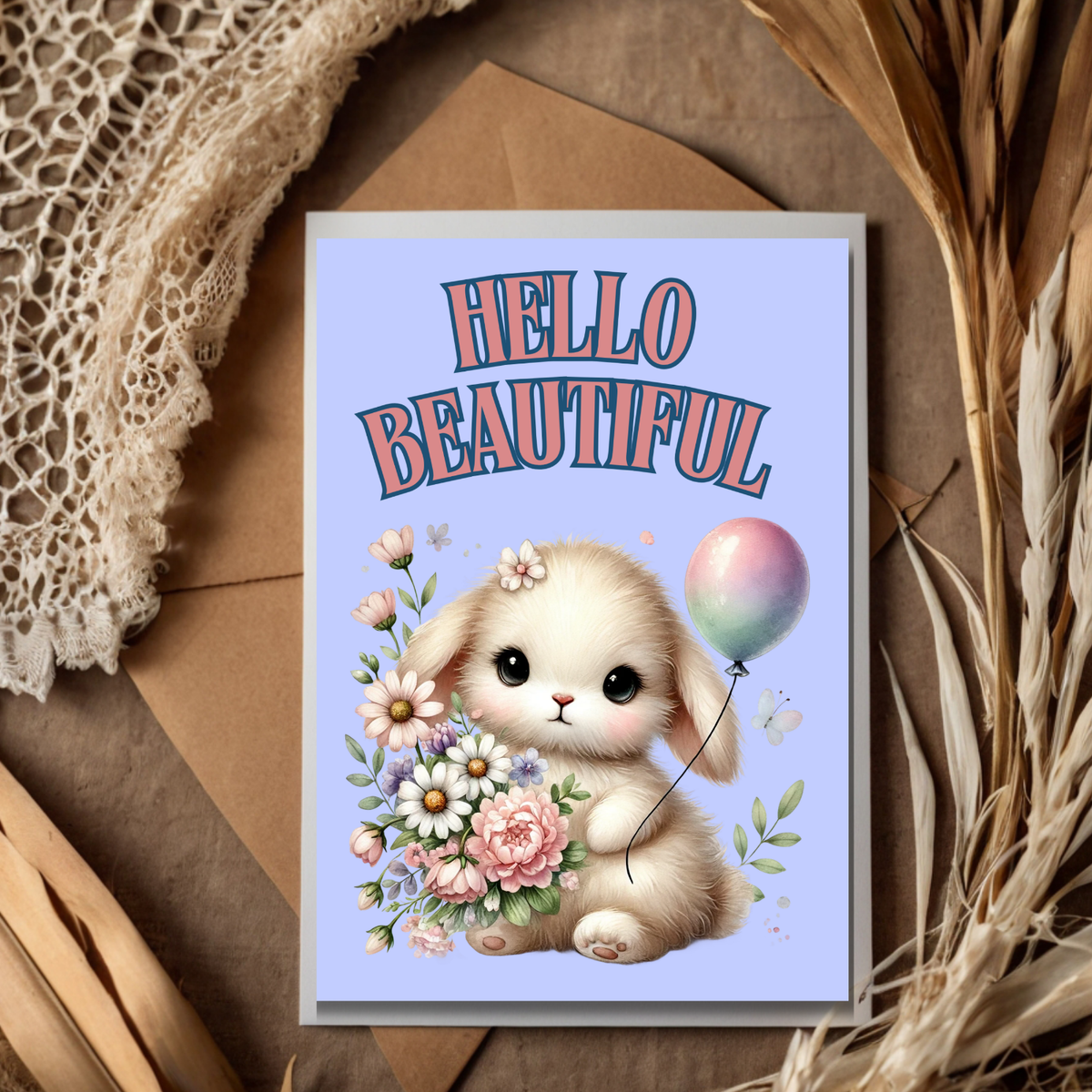 The Bunny Wishes Collection Greeting Cards: Hello Beautiful