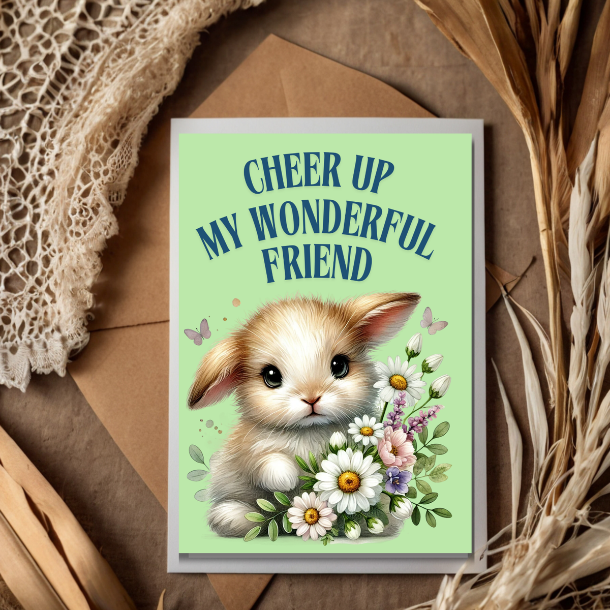 The Bunny Wishes Collection Greeting Cards: Cheer Up My Wonderful Friend