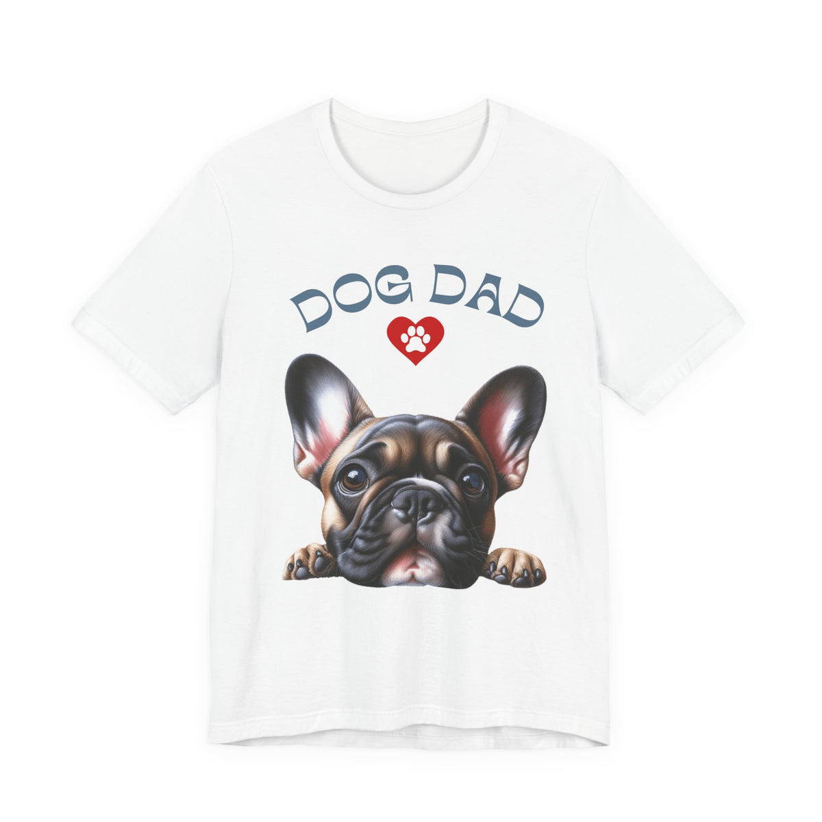 French Bulldog Dad T-Shirt – Cute French Bulldog Design with Heart Paw