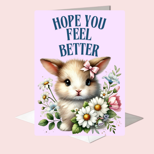 The Bunny Wishes Collection Greeting Cards: Hope You Feel Better