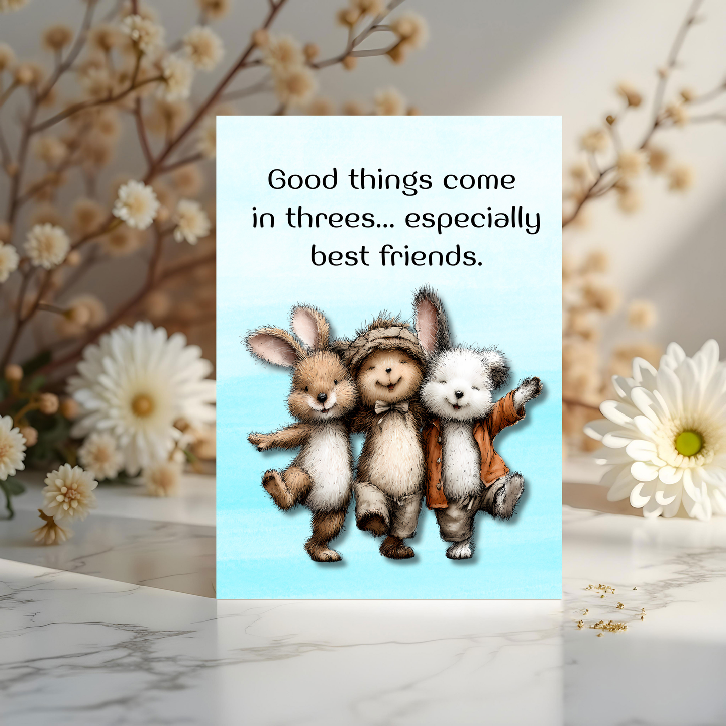 The Forever Friends Collection Greeting Card: Best Friends Also Come in Threes: Forest Friends Trio