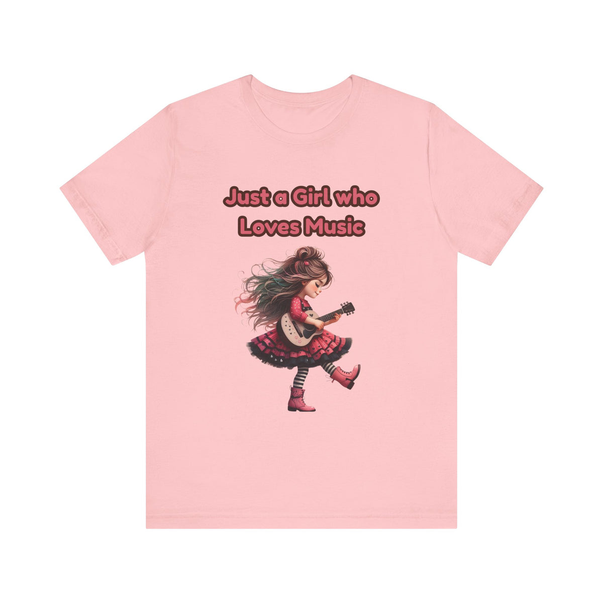 Just a Girl Who Loves Music T-Shirt — Cute Girl Guitar Graphic Tee