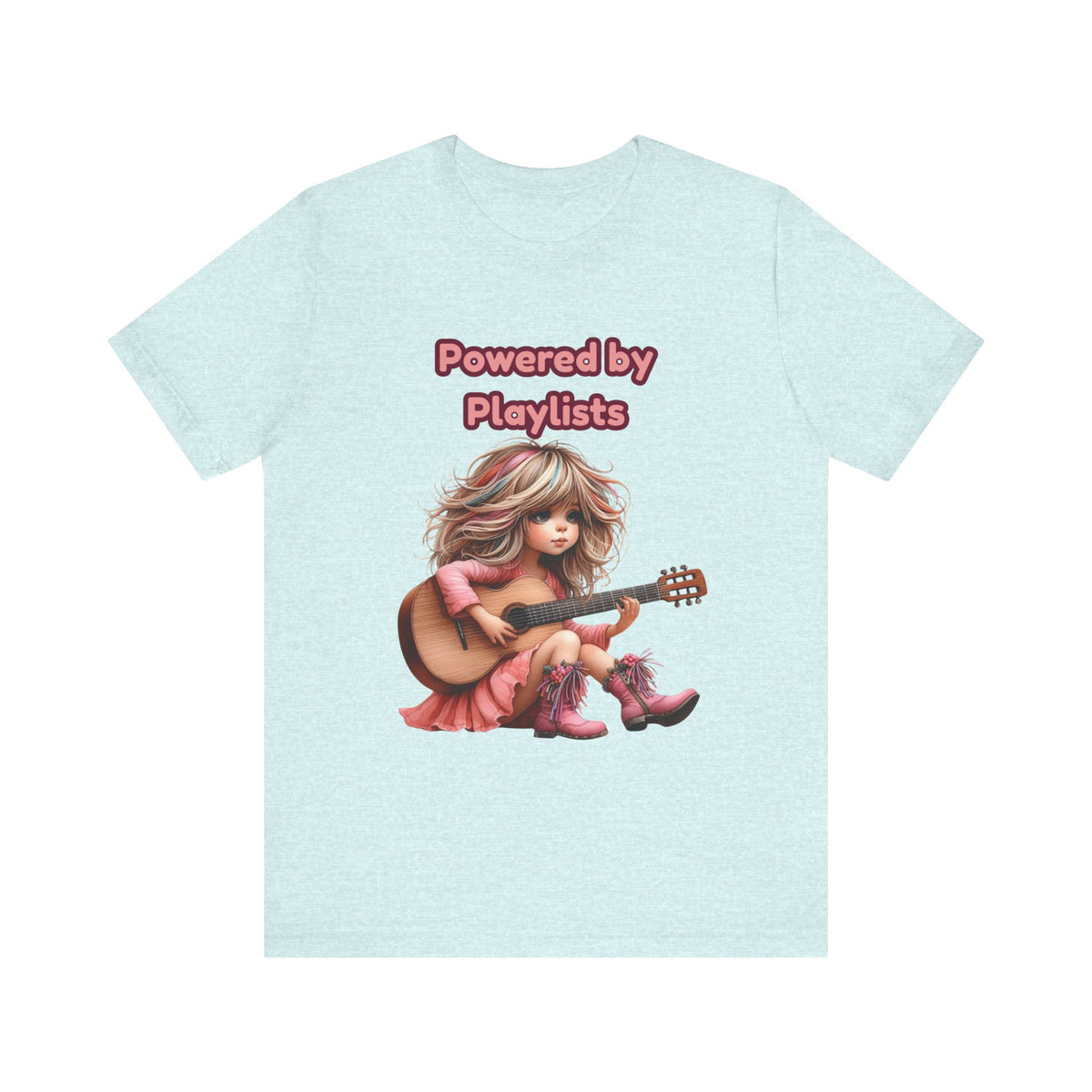 Music Lovers Powered by Playlists Guitar Tee