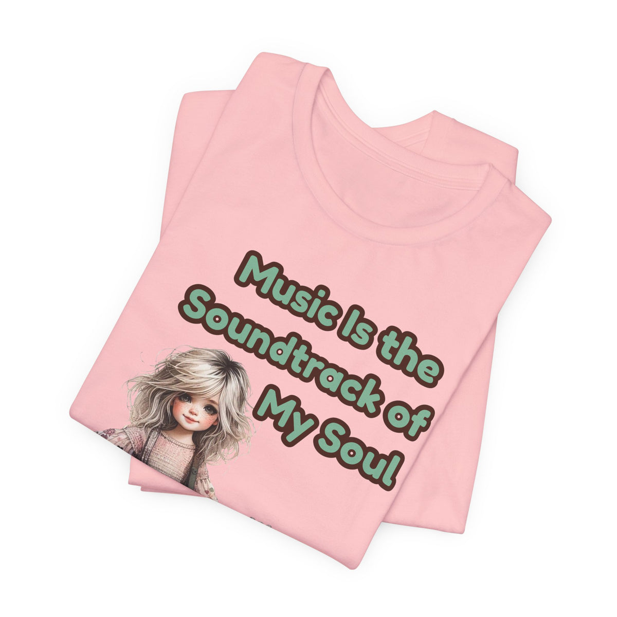 Music Is the Soundtrack of My Soul T-Shirt — Cute Girl with Guitar Tee
