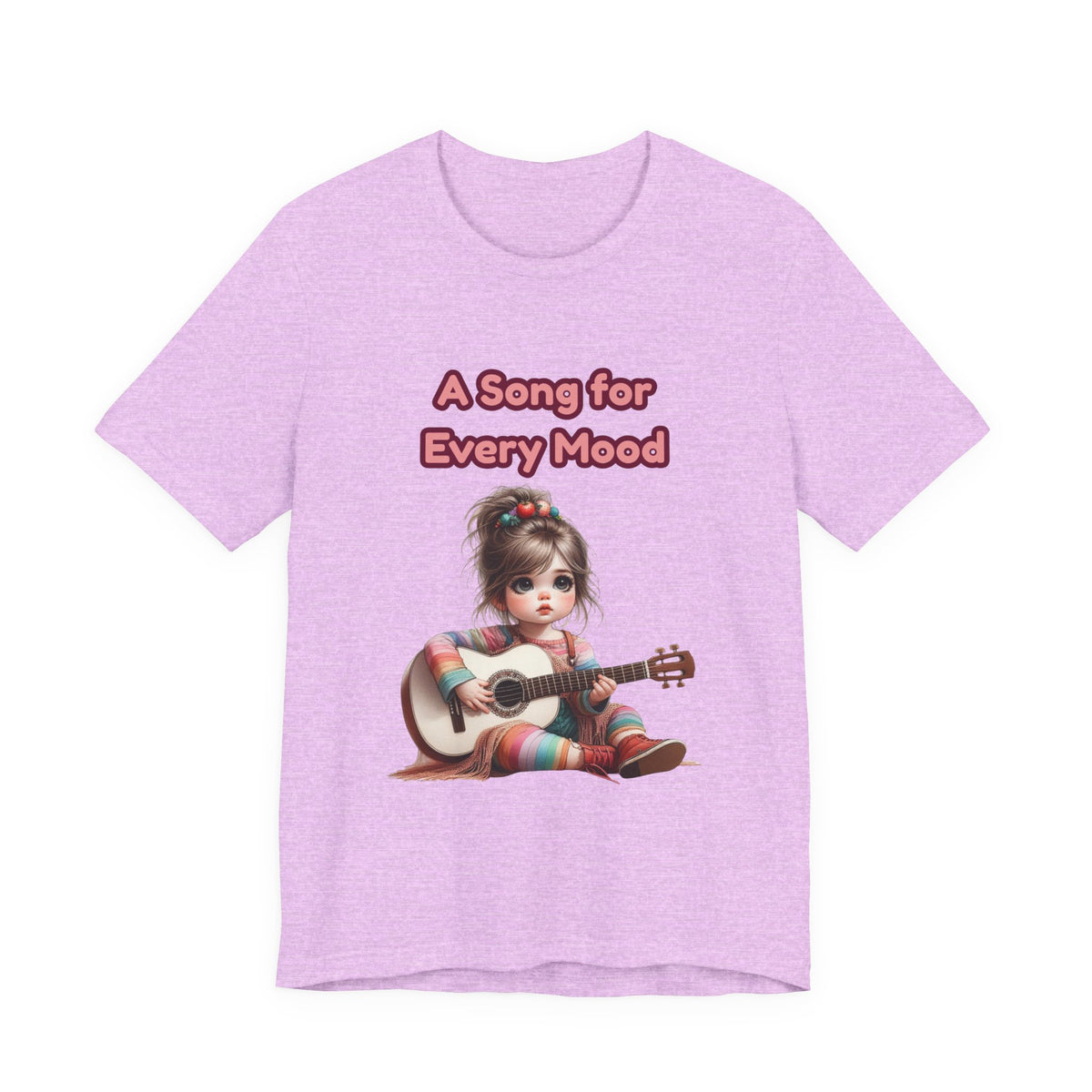 Cute Guitar Girl T-Shirt — "A Song for Every Mood" Graphic Tee