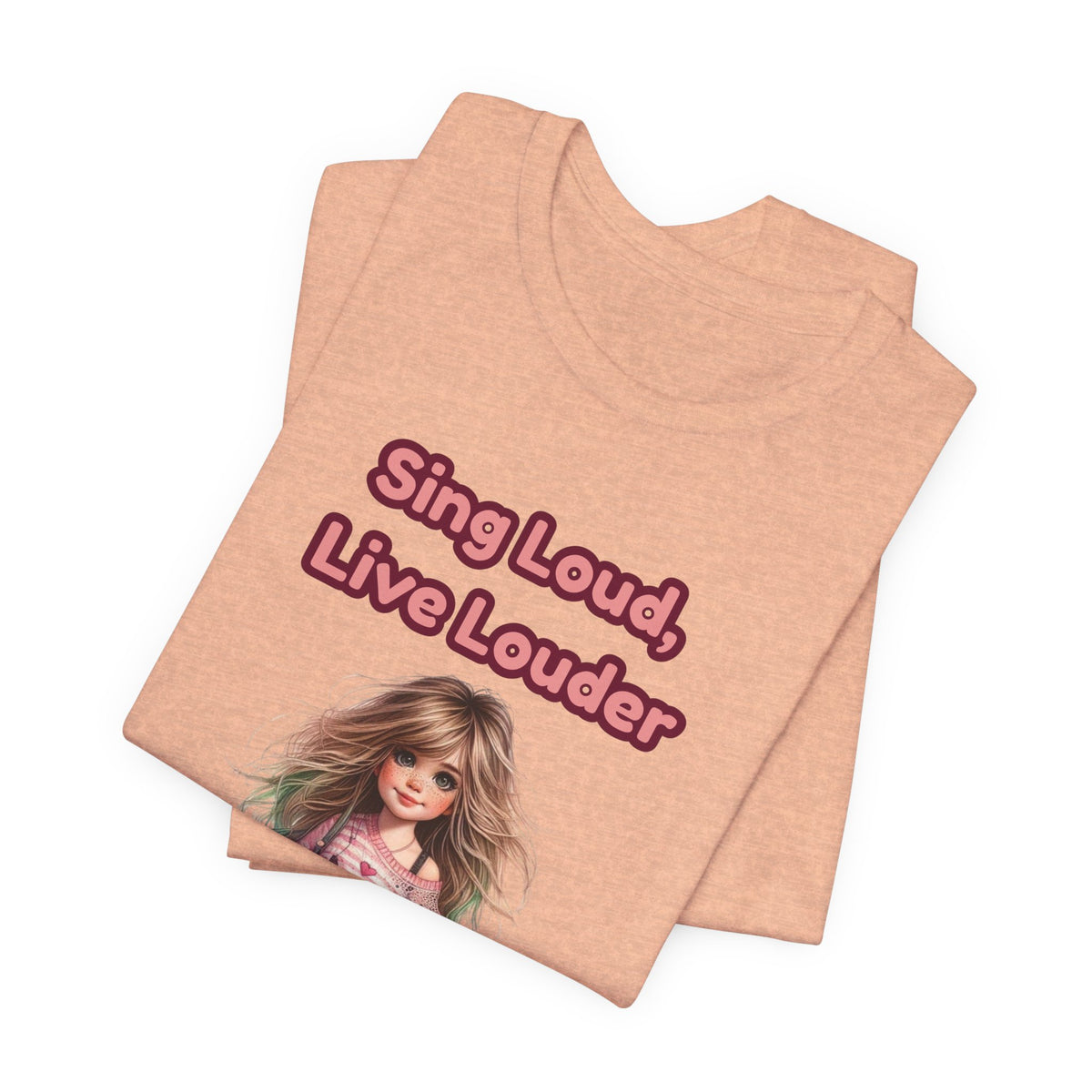 Sing Loud Live Louder Doll Graphic Tee - Cute Girl with Guitar T-Shirt
